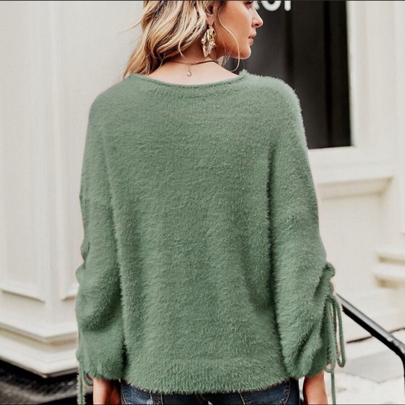 Softest Mohair Sweater With Tie-Ruched Arms - Picture 4 of 9